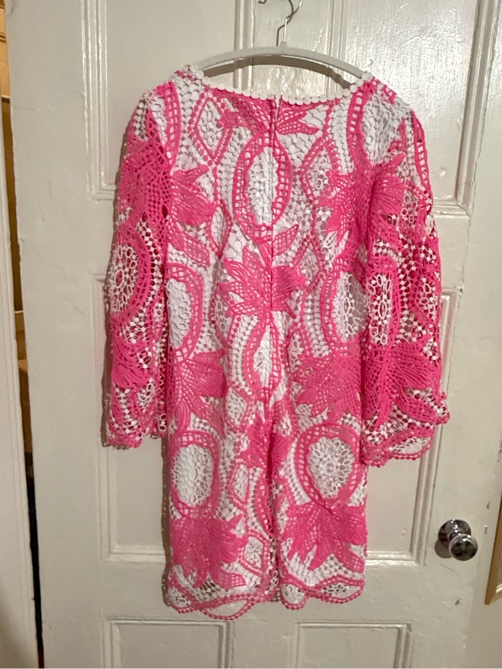 Lilly Pulitzer Hot Pink and White Crochet Lace Dress - Picture 3 of 3